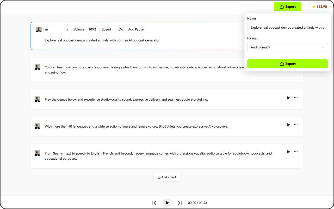 article to podcast ai