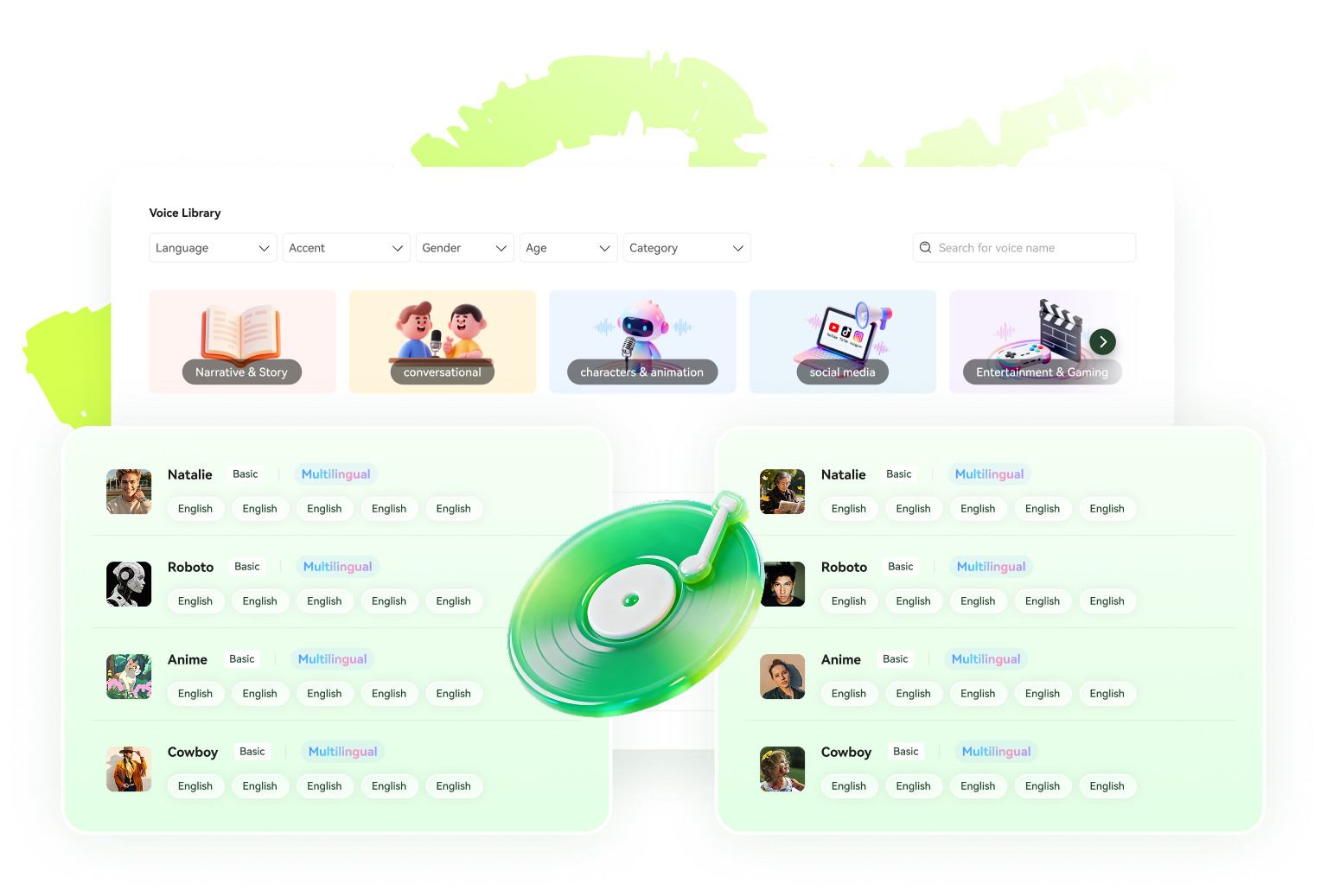 BlipCut voice library