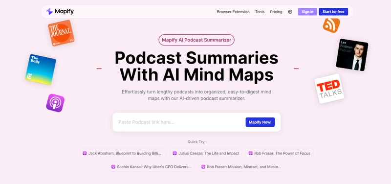 Mapify Apple Podcast Summarizer