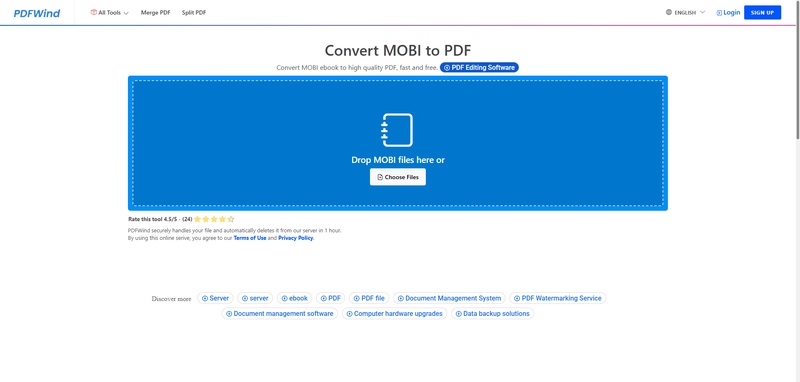 PDFWind MOBI to PDF converter