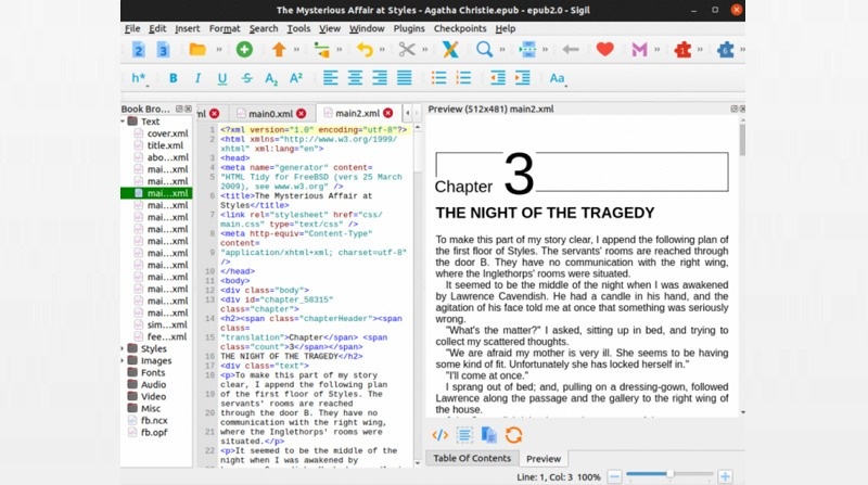 Convert EPUB to Word with Sigil