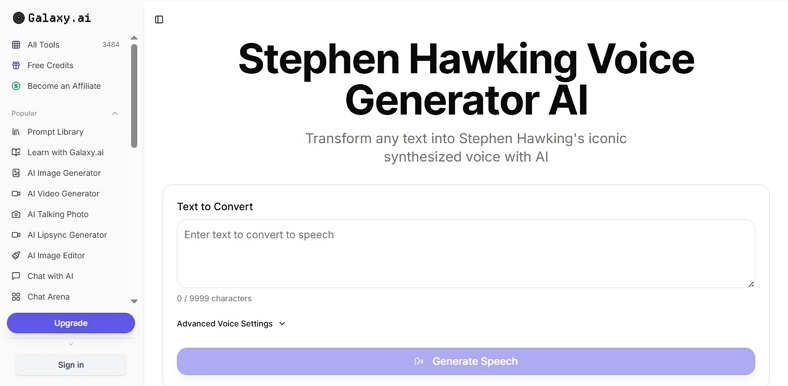 clone stephen voice galaxyai