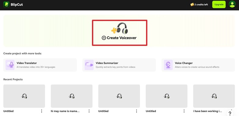 choose voiceover option