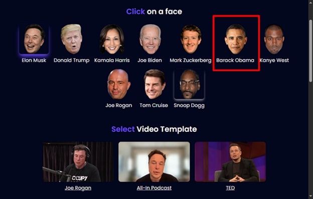 click on obama avatar