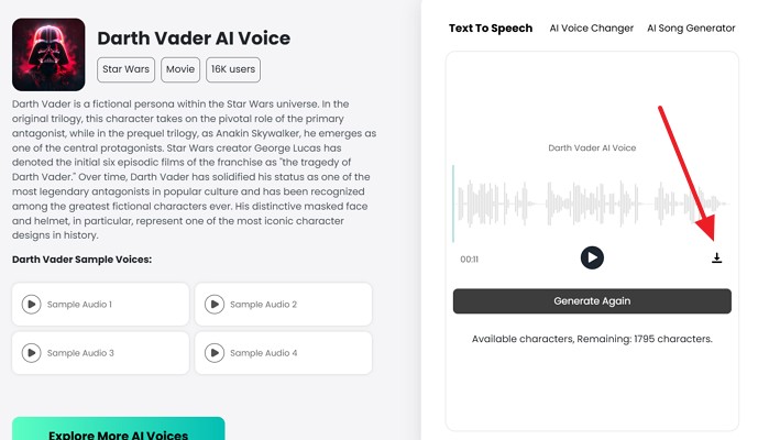 save darth vader audio fineshare