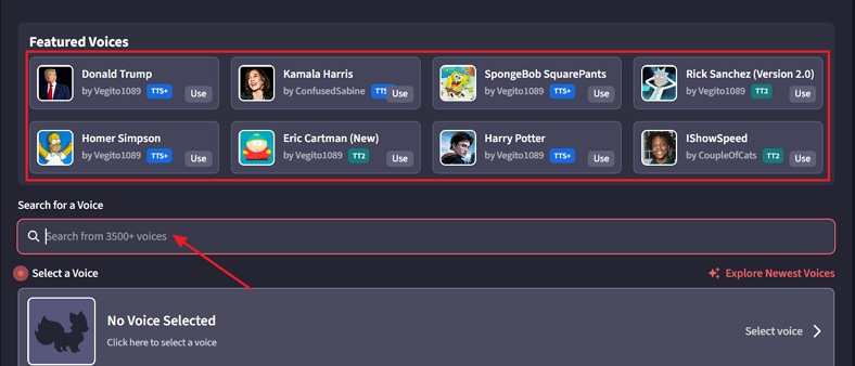 choose celebrity voice fakeyou ai