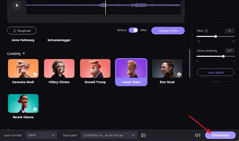 download cloned celebrity voice hitpaw
