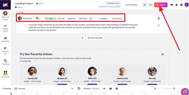 download narration to device