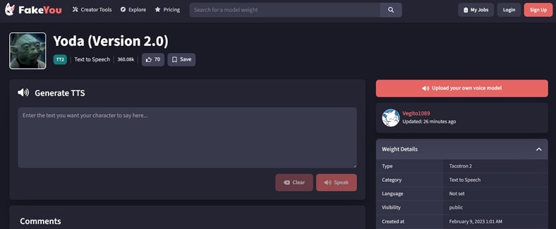 fakeyou yoda ai voice maker