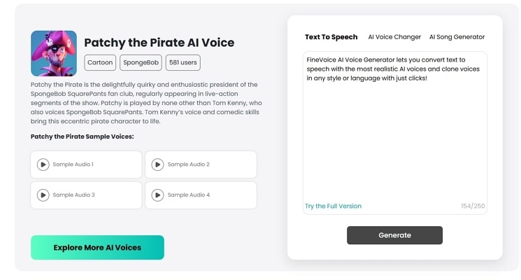 create pirate voice fineshare
