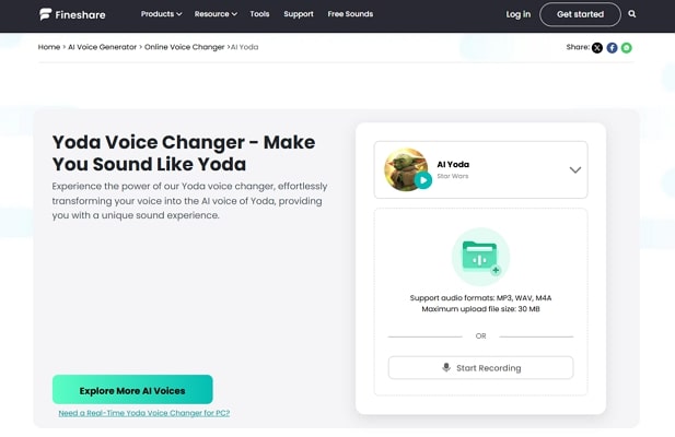 finshare yoda voice changer