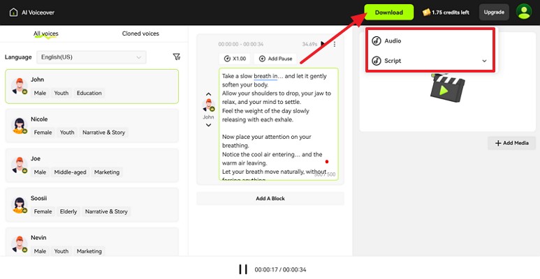 choose option to download