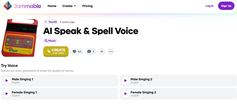 speak and spell voice generator jammable