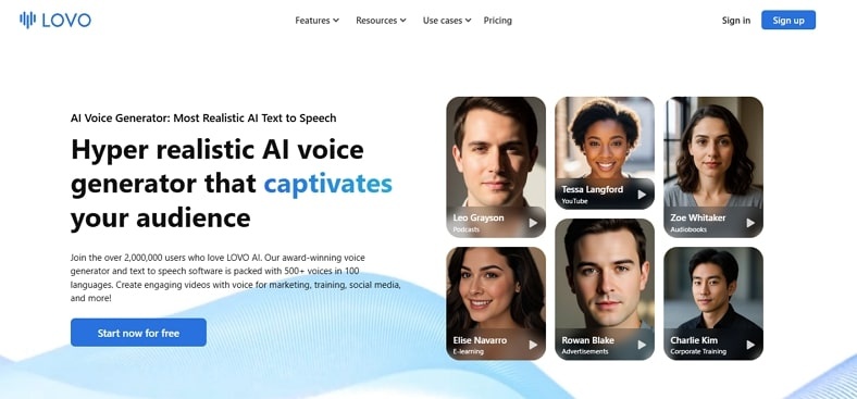 generate ai voice clone lovo