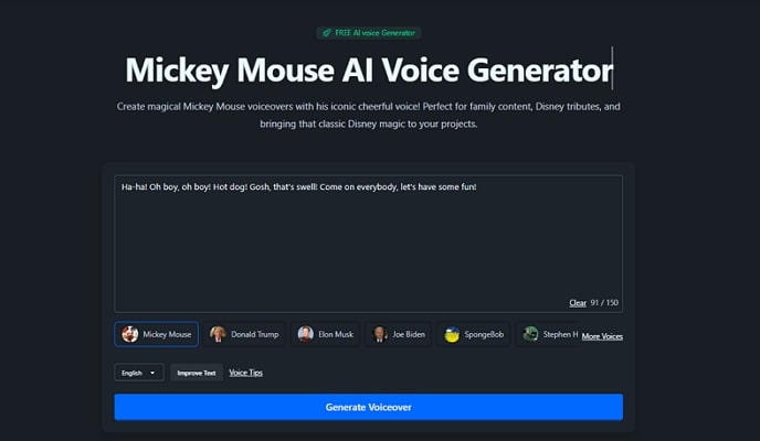 mickey ai voice generator nicevoice