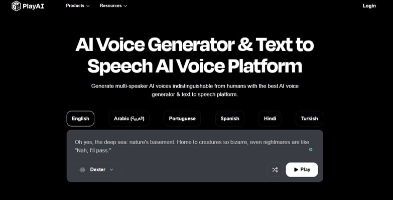 playht ai enter script