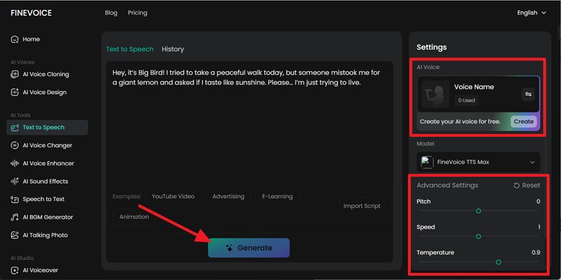 make adjustments and generate