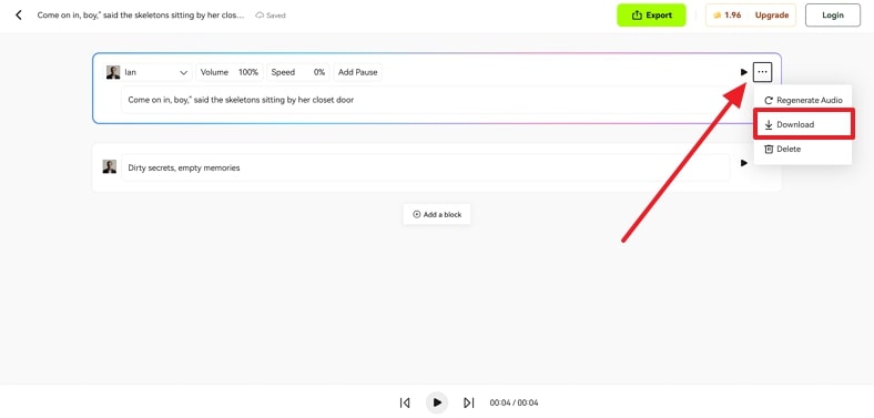 export ai voice blipcut