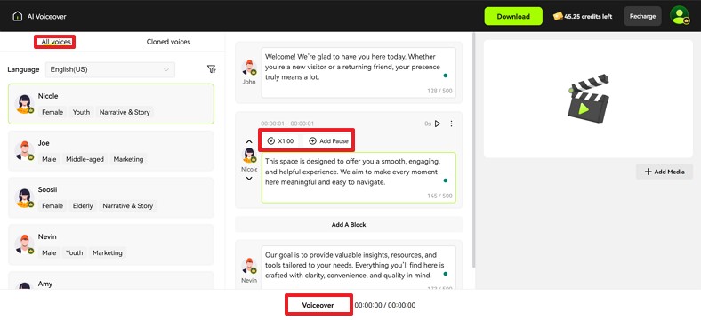 enter script and its settings