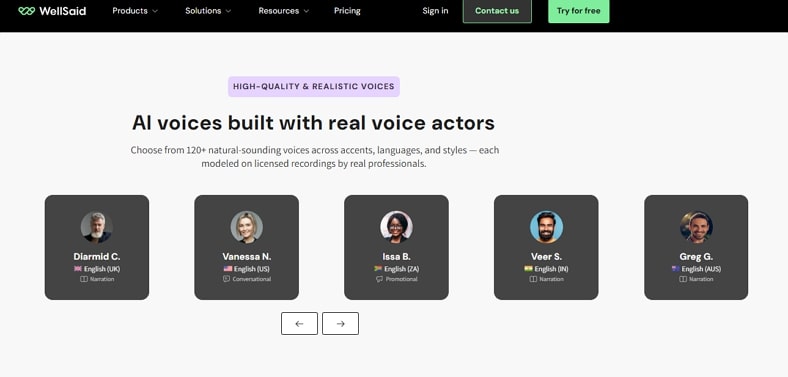 wellsaid voice simulator online