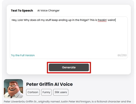 add text for generating voice-over