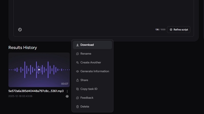 Save AKOOL AI Voice Output