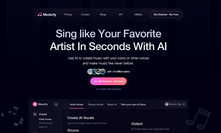 Musicfy AI song cover generator