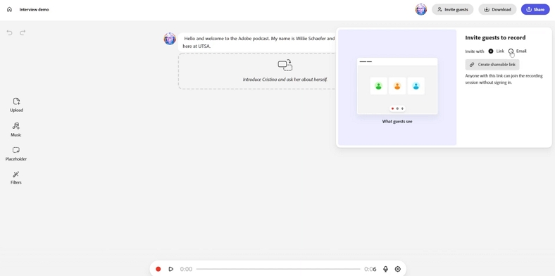 collaborate and share email or link