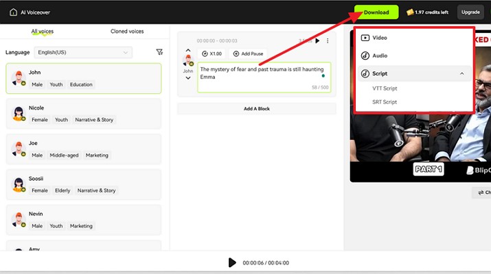 generate and download the final result