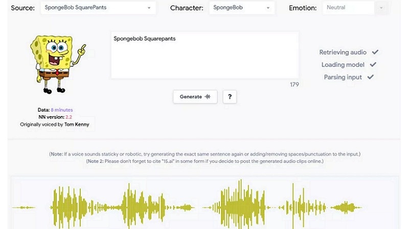 15.ai SpongeBob AI TTS