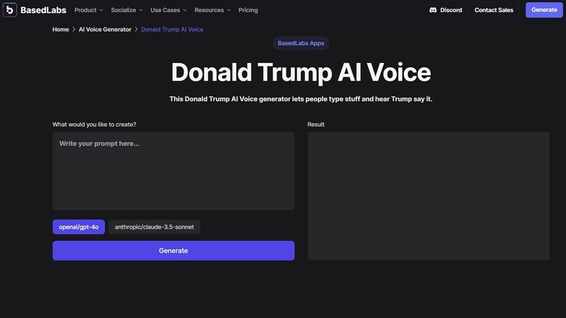 BasedLabs Trump Text to Speech