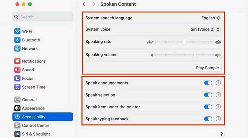 Enable Mac Text to Speech