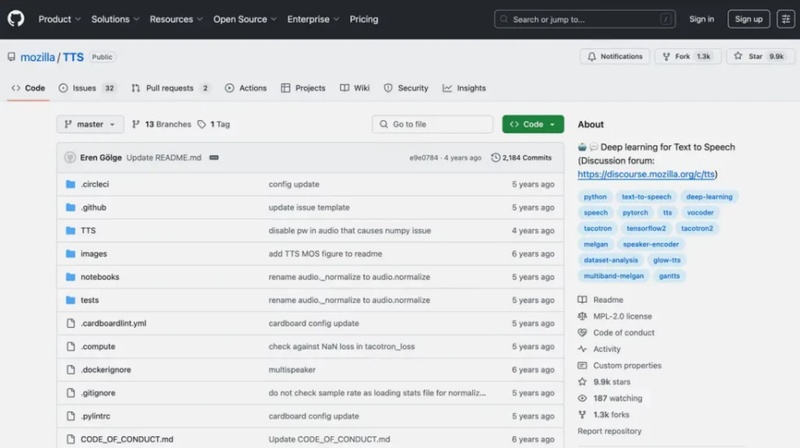 Mozilla TTS Open Source Voice Synthesis