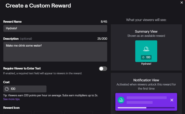 Reward Details