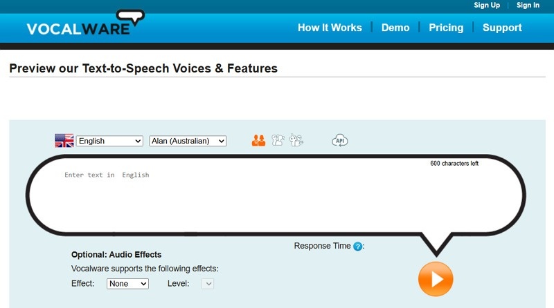 Vocalware GoAnimate Text to Speech