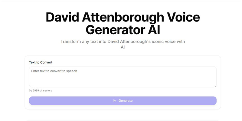 Galaxy.ai voice generator David Attenborough
