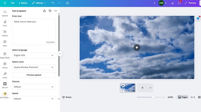 ai voice generator canva