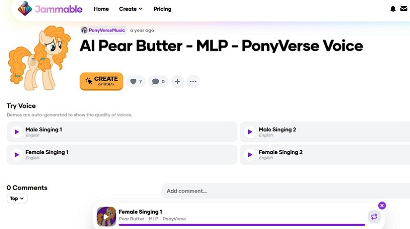 Jammable MLP Queen Novo AI Cover