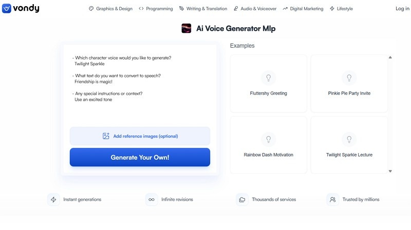 Vondy MLP Text to Speech